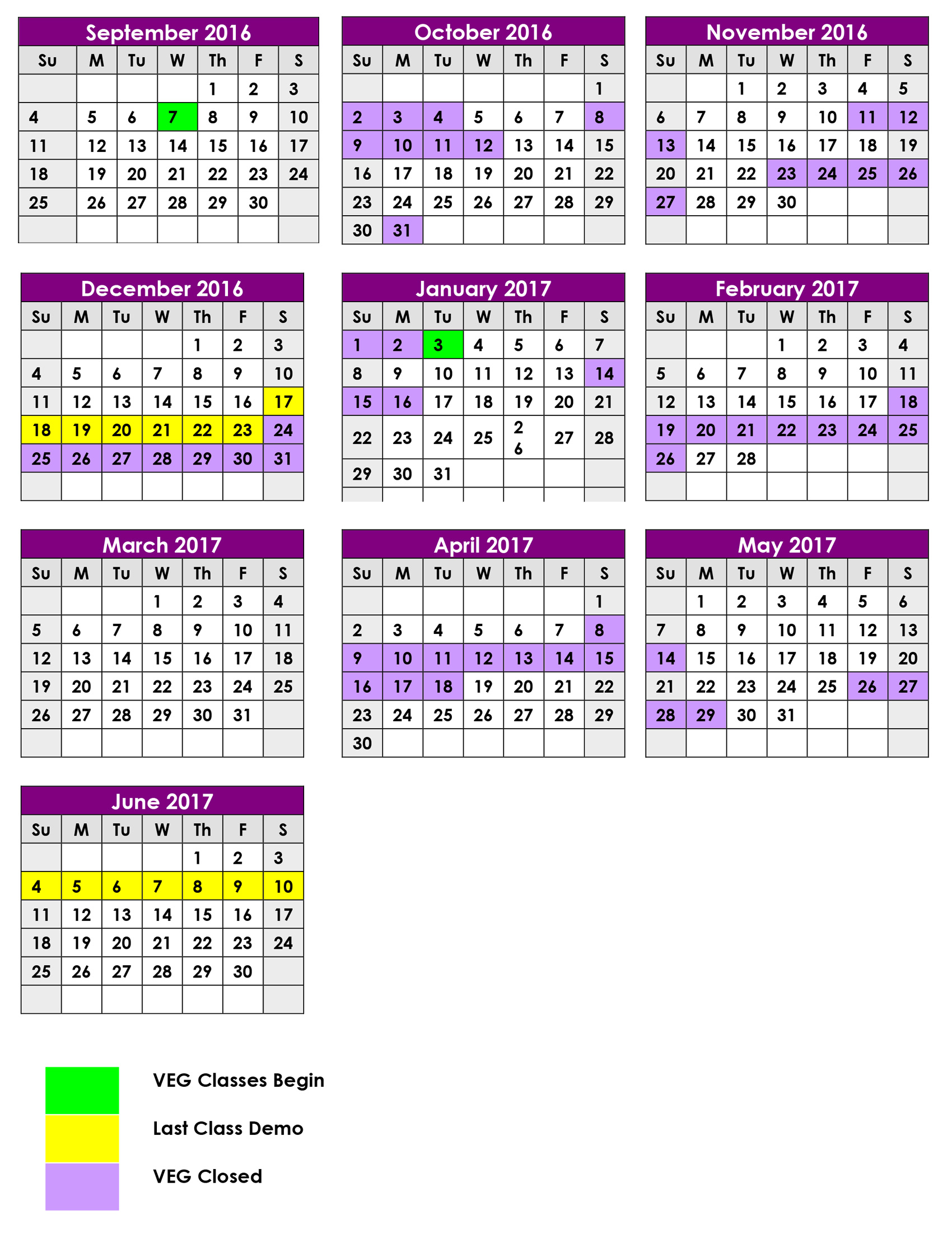 full 2017 calendar